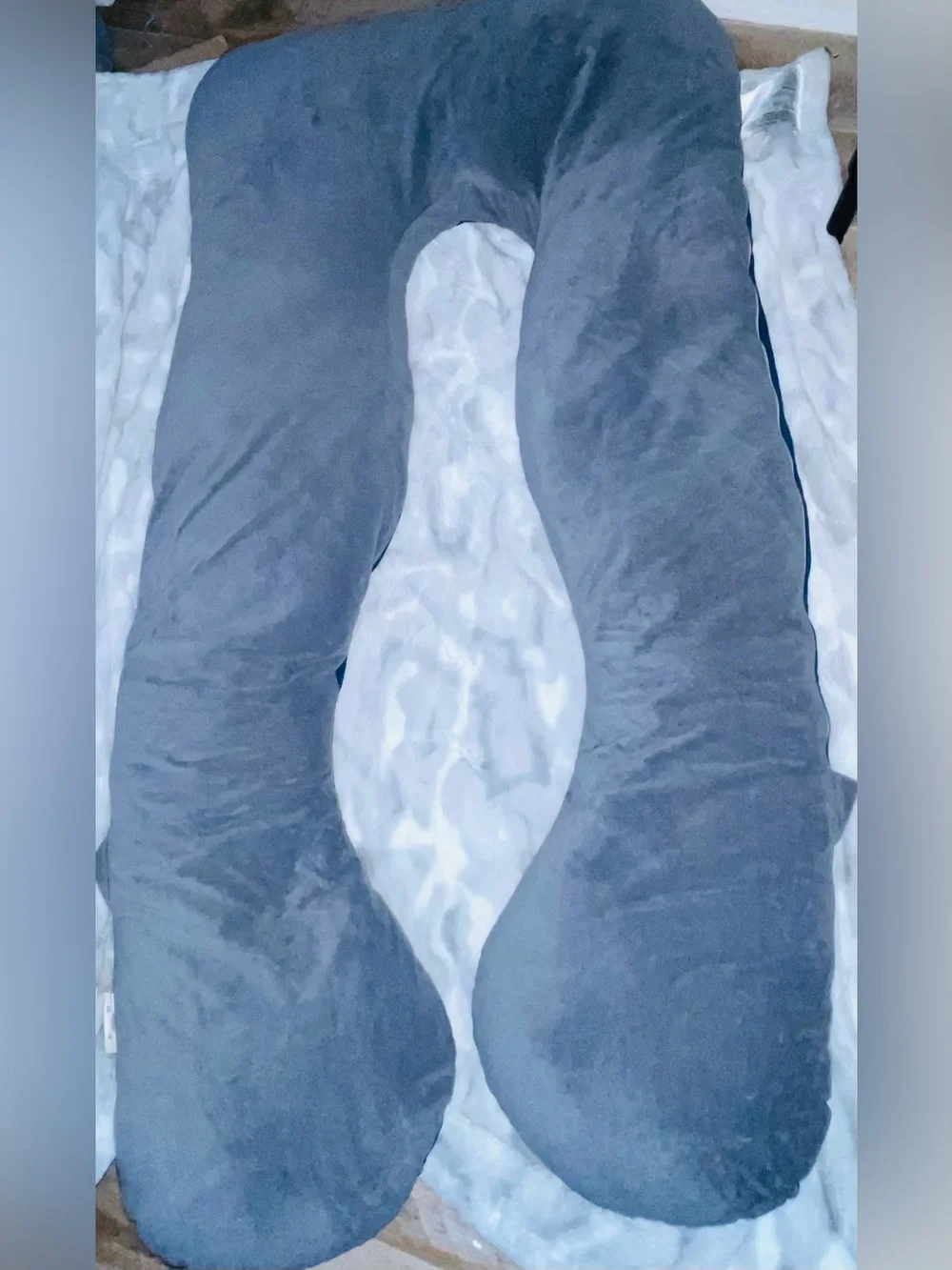Pregnancy Pillow - Light Gray and Blue